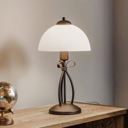 LamkurTafellampAdorometglazenkapbruin