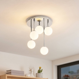 LindbyplafondlampChrissy27cmchroom5-lampsglas