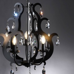 ONLIKroonluchterJanemetaalzwart5-lampskristal