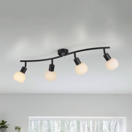 JUSTLIGHTGmbHJUSTLIGHTLokiplafondlamp4-lampszwartijzerglas