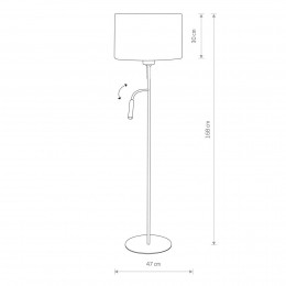 NowodvorskiLightingVloerlampHotelPlusmetleeslampwit