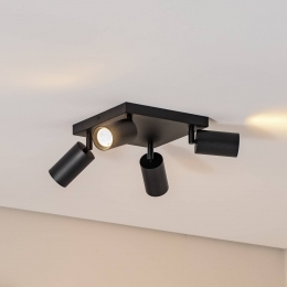 ArgonPlafondspotSadozwartstaalverstelbaar4-lamps