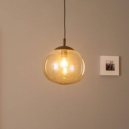 TKLightingVibehanglampbruin-transparantglas30cm