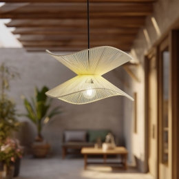 LindbybuitenhanglampValdorinbeigekatoen40cm