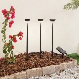 LindbyLEDlampopzonne-energieLyrissetvan3zwartaluminium3000K