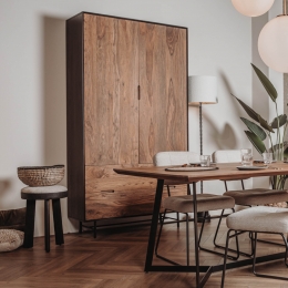 TowerLivingOpbergkastTavianoSheesham-enmangohout220x120cm-Bruin