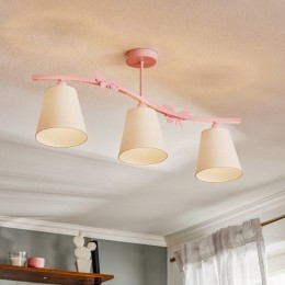 Eko-LightPlafondlampAlicerozedriewittestoffenkappen