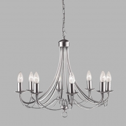 SearchlightKroonluchterMaypolesatijnzilver8-lamps