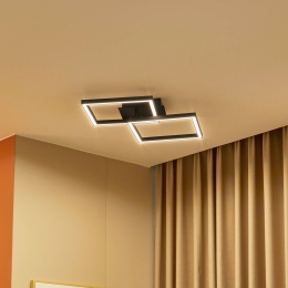 LucandeLEDplafondlampTjado67cmlangzwartmetaal