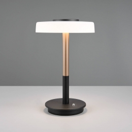 TrioLightingLEDtafellampCelestewitbruin35cmglasmetaalTouchdim