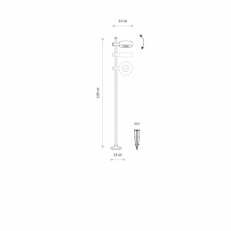 NowodvorskiLightingLEDsokkellampTessazwartaluminiumhoogte100cm