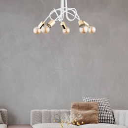 AlfaTangoplafondlampwitgoudkleurig5-lamps55cm