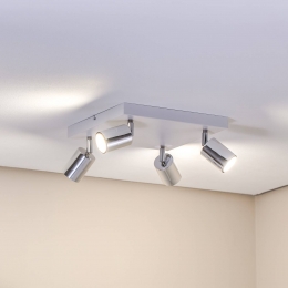 HELAMPlafondlampTuneIIwitchroommetaal4-lampsvierkant