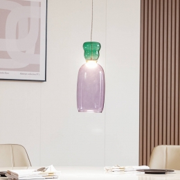 LucandeLEDhanglampFaypaarsdonkergroenglas15cm