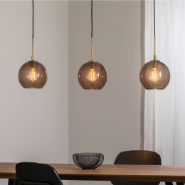 ArgonHanglampDulcerookgrijszwartglas3-lamps