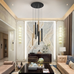 SchullerValenciaLEDhanglampVarasbestuurbaar9-lampsgoudzwart