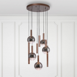 PaulNeuhausLEDhanglampBowl63cmbruingrijs