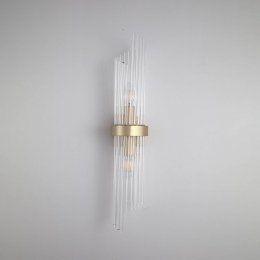 SearchlightWandlampLarahoogte56cmgoudkleurighelderglasmetaal