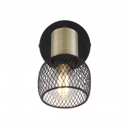 GloboWandlampFiastrazwartoudmessing