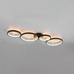 TrioLightingPlafondlampGroovy4-lampszwart3000K