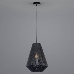 HELLRopehanglampvanpapierzwart33cm