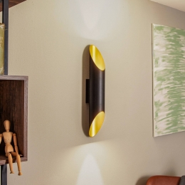 BegaStudioLinewandlampCut28Wzwartmessing