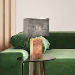 FISCHERHONSELBroncotafellampmetlinnenkapHoogte50cm