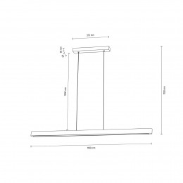 EnvostarLineoLEDhanglampdonkergrenen118cm