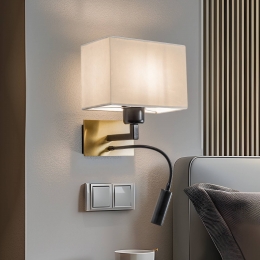 EulunaWandlampHarryhoekigmessingzwartwit