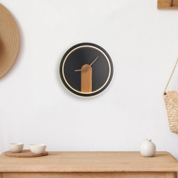 GloboLEDwandlampSussymetklokzwarthoutdonker