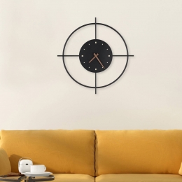 GloboLEDwandlampSussymetklokzwart50cm