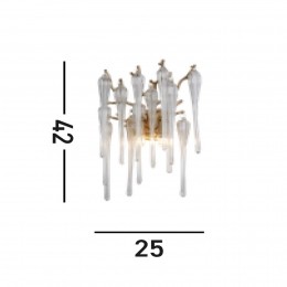 SearchlightWandlampHeritagebreedte25cmgoudkleurighelderglas