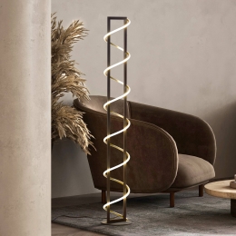 FISCHERHONSELLEDvloerlampGwenzwartgoudmetaalCCTdimbaar