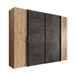 Meubella-KledingkastNassau-Eiken-Grijs-270cm