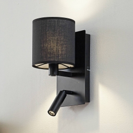 LindbywandlampAiden30cmzwartLEDleeslampjeE14