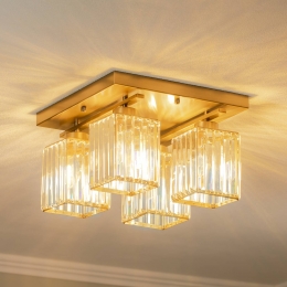 AvonniPlafondlampAV-1795-4E4-lampsvierkantantiekgoud