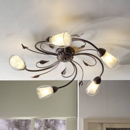 ONLIPlafondlampLiliana5-lampszwartrosgoudmetaal