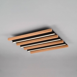 TrioLightingLEDplafondlampFontana46x30cmhoutzwarthoutmetaal