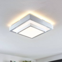 LindbyLEDplafondlampMirco32cmhoekigaluminium