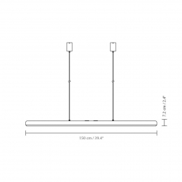 UMAGELEDhanglampHazelBranchzwartstaal150cm