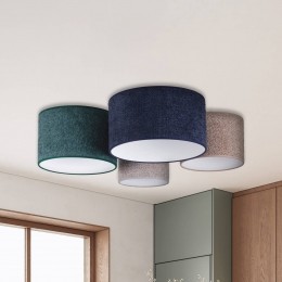 EulunaPlafondlampBoucle4-lampsblauwgroencappuccinogrijs