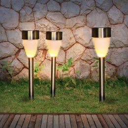 GloboLEDgrondspieslampopzonne-energie33576-3roestvrijstaalsetvan3