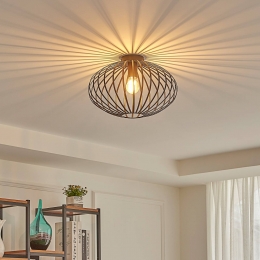 LindbyMaiviplafondlampzwart40cmijzerkooi