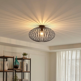 LindbyMaiviplafondlampzwart50cmijzerkooi