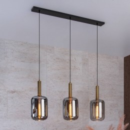 LucideHanglampJoanetmetrookglas3-lamps