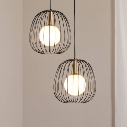 SIGMAHanglampBell2-lampszwartgoudwit