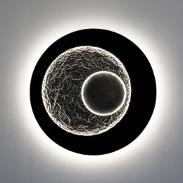 HollnderUranoLEDwandlampbruin-zwart-zilver85cmijzer