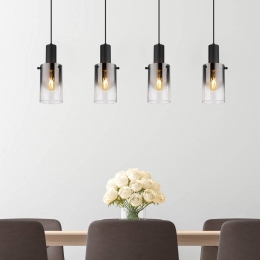 GloboHanglampFlorentinalengte103cmrookgrijsglas4-lamps