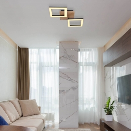 GloboKerryLEDplafondlamplengte46cmzwartdonkerbruin