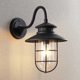 LindbybuitenwandlampKyanhoogte40cmzwartIP44E27